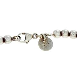 Pre Owned سوار تيفاني آند كو. ريترن تو تيفاني إيناميل أزرق بحلية قلب بخرز فضية