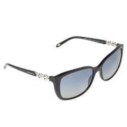 Pre Owned Tiffany & Co. Black/Blue Acetate TF 4090-B Crystal Embellished Gradient Sunglasses