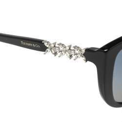 Pre Owned Tiffany & Co. Black/Blue Acetate TF 4090-B Crystal Embellished Gradient Sunglasses