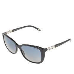 Pre Owned Tiffany & Co. Black/Blue Acetate TF 4090-B Crystal Embellished Gradient Sunglasses