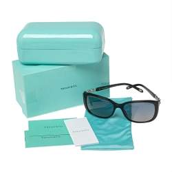 Pre Owned Tiffany & Co. Black/Blue Acetate TF 4090-B Crystal Embellished Gradient Sunglasses