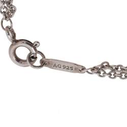 Pre Owned Tiffany & Co. Infinity Sterling Silver Double Chain Bracelet