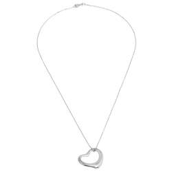 Pre Owned Tiffany & Co. Sterling Silver Elsa Peretti Open Heart Pendant Necklace
