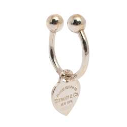 Pre Owned Tiffany & Co. Return To Tiffany Sterling Silver Heart Tag Key Ring