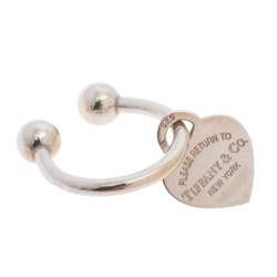 Pre Owned Tiffany & Co. Return To Tiffany Sterling Silver Heart Tag Key Ring