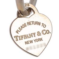 Pre Owned Tiffany & Co. Return To Tiffany Sterling Silver Heart Tag Key Ring