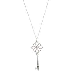 Pre Owned Tiffany & Co. Sterling Silver Knot Key Pendant Necklace