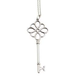 Pre Owned Tiffany & Co. Sterling Silver Knot Key Pendant Necklace