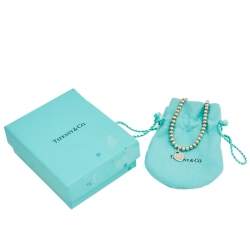 Pre Owned Tiffany & Co. Return to Tiffany Blue Enamel Heart Tag Bead Bracelet