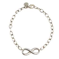 Pre Owned Tiffany & Co. Infinity Silver Chain Link Bracelet