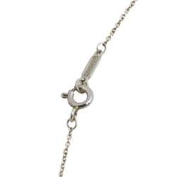 Pre Owned Tiffany & Co. Return to Tiffany Pink Enamel Double Heart Tag Silver Pendant Necklace 