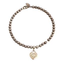 Pre Owned Tiffany & Co. Return to Tiffany Pink Enamel Heart Tag Bead Bracelet