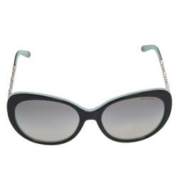 Pre Owned Tiffany & Co. Black/Grey Gradient TF 4053-B Crystal Cat Eye Sunglasses