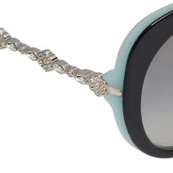 Pre Owned Tiffany & Co. Black/Grey Gradient TF 4053-B Crystal Cat Eye Sunglasses