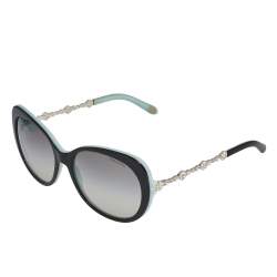 Pre Owned Tiffany & Co. Black/Grey Gradient TF 4053-B Crystal Cat Eye Sunglasses