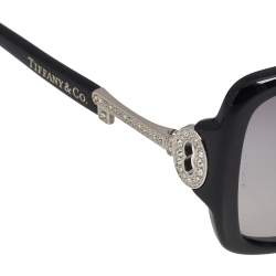 Pre Owned Tiffany & Co. Black/ Grey Gradient TF4043 Studded Key Square Sunglasses