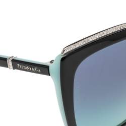Pre Owned Tiffany & Co. Black/ Blue Gradient TF4135-B Crystal Detail Square Sunglasses