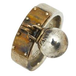 Pre Owned Tiffany & Co. HardWear Ball Sterling Silver Dangle Ring Size 57