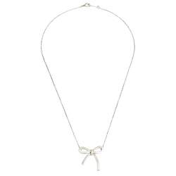 Pre Owned Tiffany & Co. Sterling Silver Bow Pendant Necklace