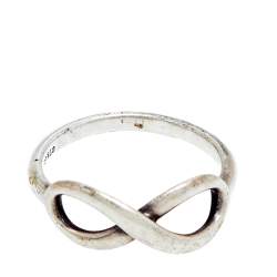 Pre Owned Tiffany & Co. Infinity Silver Ring Size 53