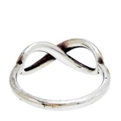 Pre Owned Tiffany & Co. Infinity Silver Ring Size 53