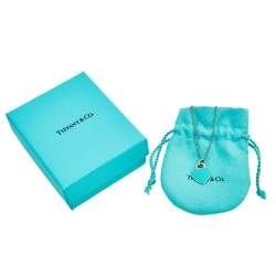 Pre Owned Tiffany & Co. Return To Tiffany Blue Enamel Silver Pendant Necklace.