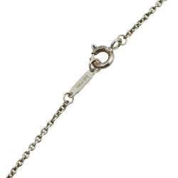 Pre Owned Tiffany & Co. Return To Tiffany Blue Enamel Silver Pendant Necklace.