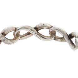 Pre Owned Tiffany & Co. Sterling Silver Narrow Infinity Band Ring Size EU 49