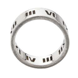 Pre Owned Tiffany & Co. Sterling Silver Atlas Pierced Band Ring EU 59