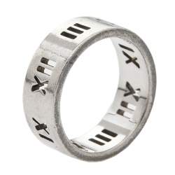 Pre Owned Tiffany & Co. Sterling Silver Atlas Pierced Band Ring EU 59