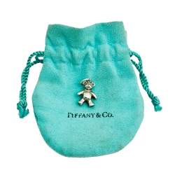 Pre Owned Tiffany & Co. Silver Teddy Bear Pendant