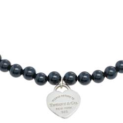 Pre Owned Tiffany & Co. Return to Tiffany & Co. Onyx and Silver Bracelet 