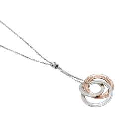 Pre Owned Tiffany & Co. Tiffany 1837 Rubedo and Silver Interlocking Circles Pendant Necklace