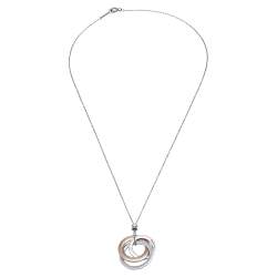 Pre Owned Tiffany & Co. Tiffany 1837 Rubedo and Silver Interlocking Circles Pendant Necklace