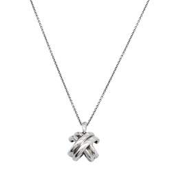 Pre Owned Tiffany & Co. Signature X Silver Pendant Necklace