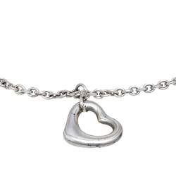 Pre Owned Tiffany & Co. Elsa Peretti Open Heart Silver Charm Bracelet