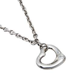 Pre Owned Tiffany & Co. Elsa Peretti Open Heart Silver Charm Bracelet