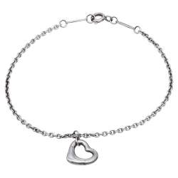 Pre Owned Tiffany & Co. Elsa Peretti Open Heart Silver Charm Bracelet