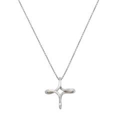 Pre Owned Tiffany & Co. Elsa Peretti Cross Silver Pendant Necklace