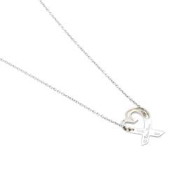 Pre Owned Tiffany & Co. Paloma Picasso Heart Pendant Silver Chain Necklace