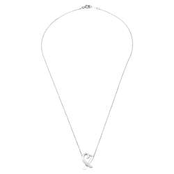 Pre Owned Tiffany & Co. Paloma Picasso Heart Pendant Silver Chain Necklace