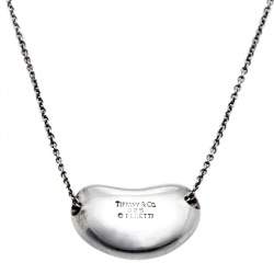 Pre Owned Tiffany & Co. Elsa Peretti Bean Sterling Silver Pendant Necklace