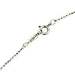 Pre Owned Tiffany & Co. Enamel Beaded Heart Key Silver Pendant Necklace