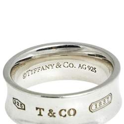 Pre Owned Tiffany & Co. Tiffany 1837 Sterling Silver Band Ring Size 50