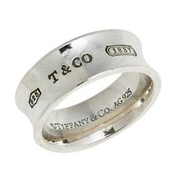 Pre Owned Tiffany & Co. Tiffany 1837 Sterling Silver Band Ring Size 50
