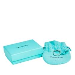 Pre Owned Tiffany & Co. Elsa Peretti Diamond Sterling Silver Band Ring Size 51