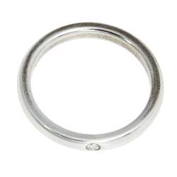 Pre Owned Tiffany & Co. Elsa Peretti Diamond Sterling Silver Band Ring Size 51