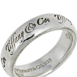 Pre Owned Tiffany & Co. Elsa Peretti Sterling Silver Band Ring Size 54.5