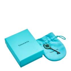 Pre Owned Tiffany & Co. Tiffany Key Blue Enamel Sterling Silver Pendant