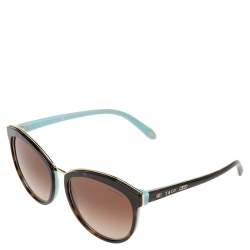 Pre Owned Tiffany & Co. Brown Havana/Brown Gradient TF4146 Oval Sunglasses